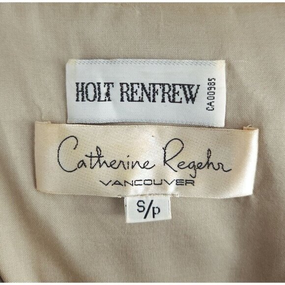 Vintage Catherine Regehr Silk Taffeta & Lace Gown S Green Dress Bow VTG - Picture 15 of 16